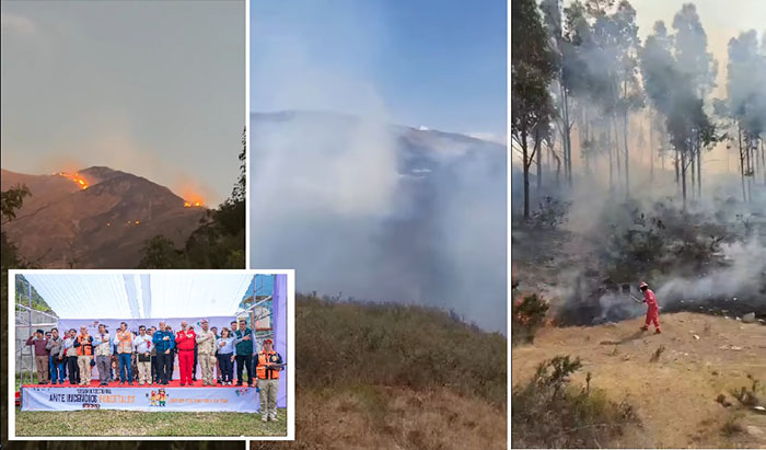 Cuatro incendios forestales opacaron lanzamiento de Plan Multisectorial ante Incendios Forestales 2025 - 2027, en Abancay